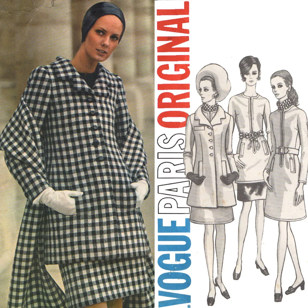 Vogue 2092 1960s Vintage Vogue Sewing Pattern: Nina Ricci Dress, Coat, Tunic, Skirt