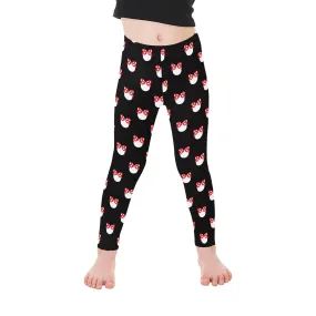 White Polka Dot Red Bow Kid's Leggings