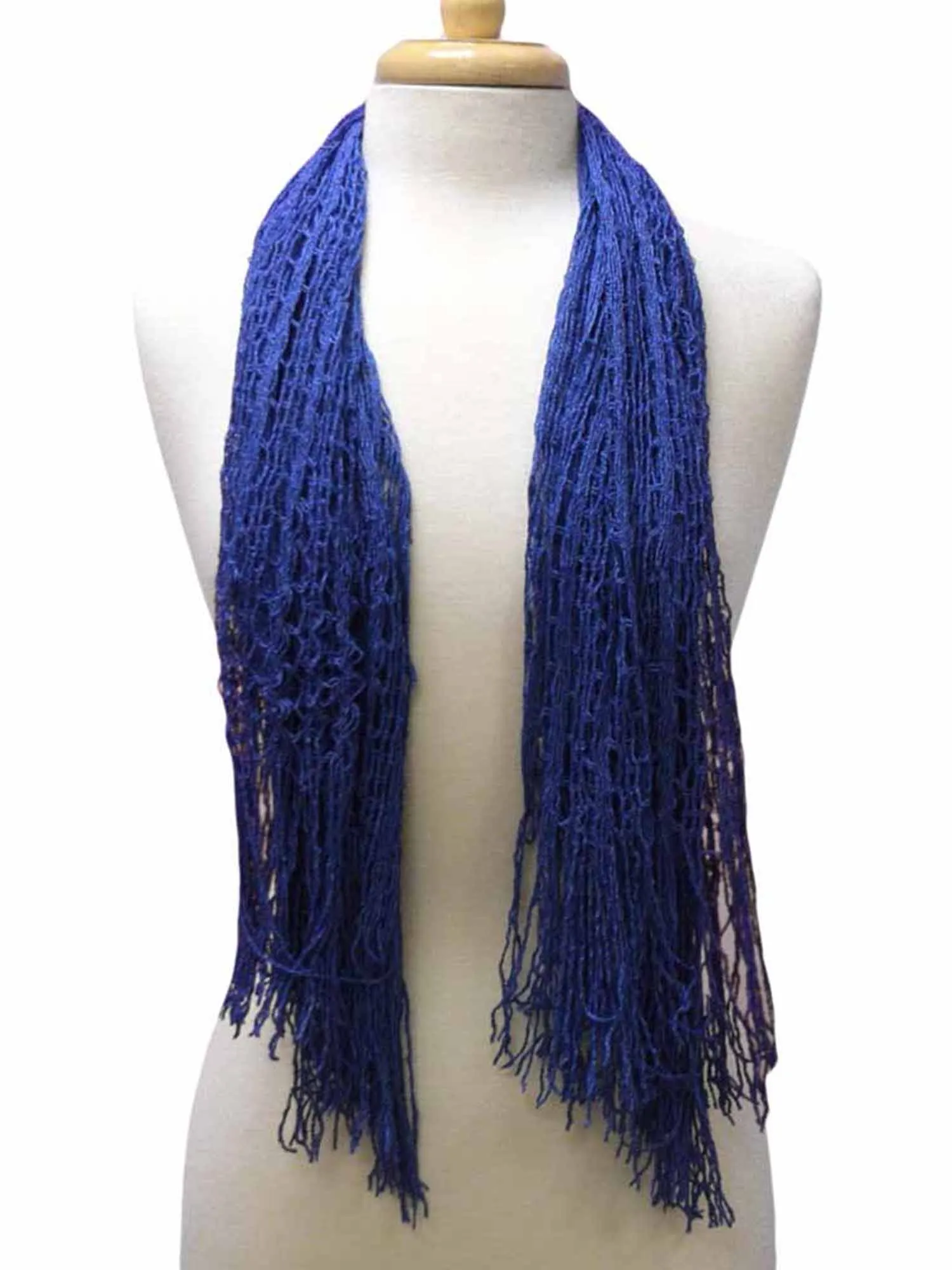 Wispy Knit Fringe Square Scarf