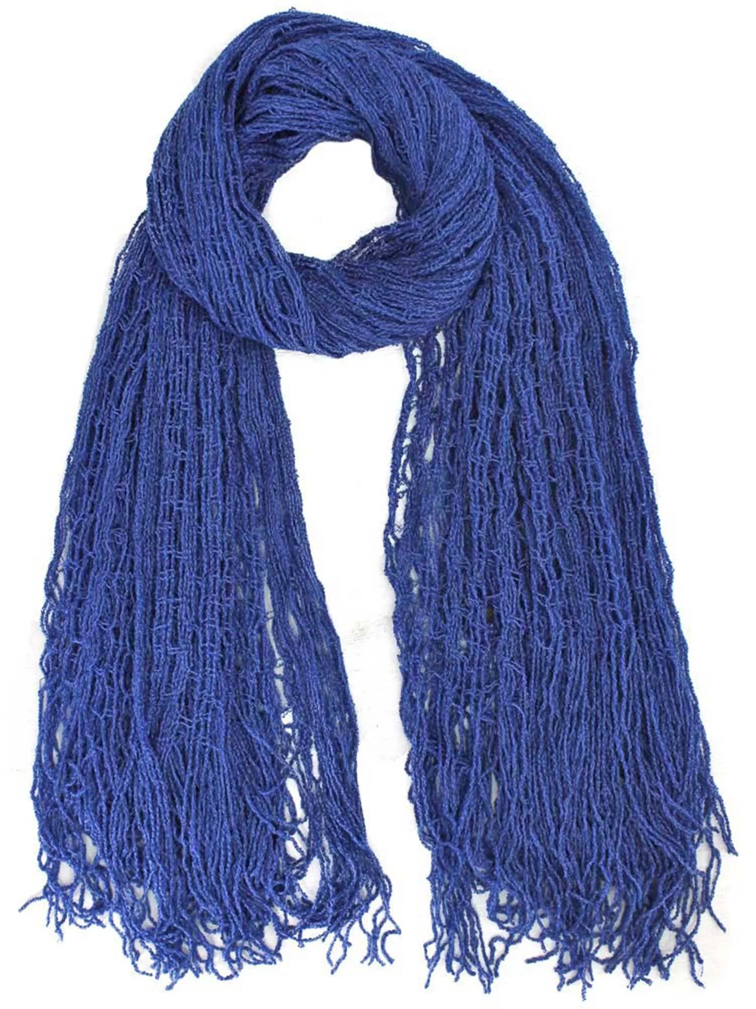 Wispy Knit Fringe Square Scarf