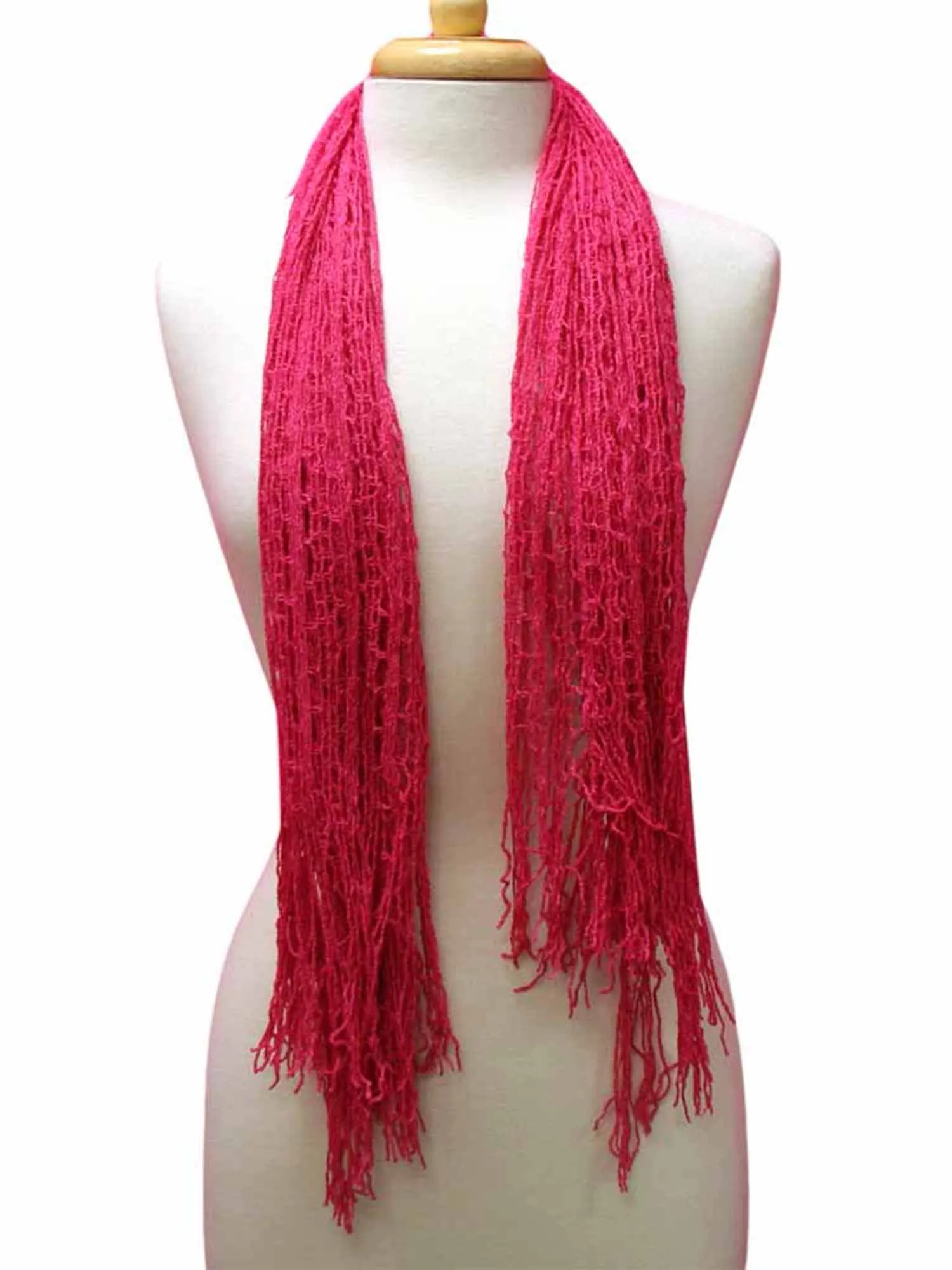 Wispy Knit Fringe Square Scarf