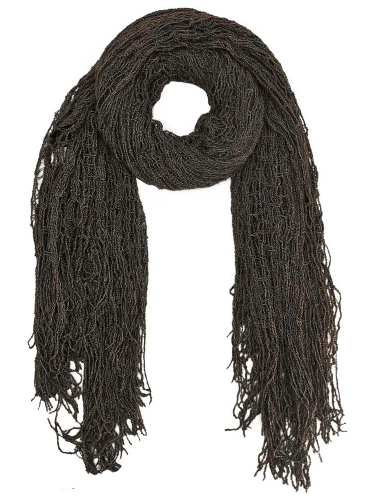 Wispy Knit Fringe Square Scarf