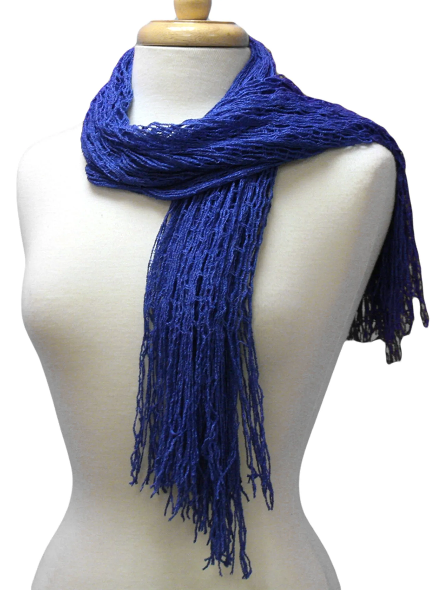 Wispy Knit Fringe Square Scarf