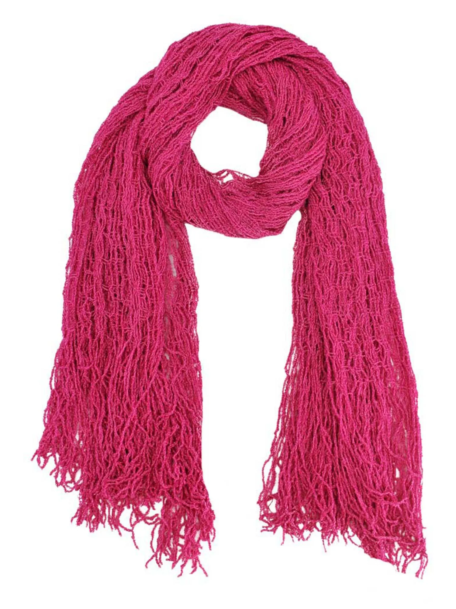 Wispy Knit Fringe Square Scarf