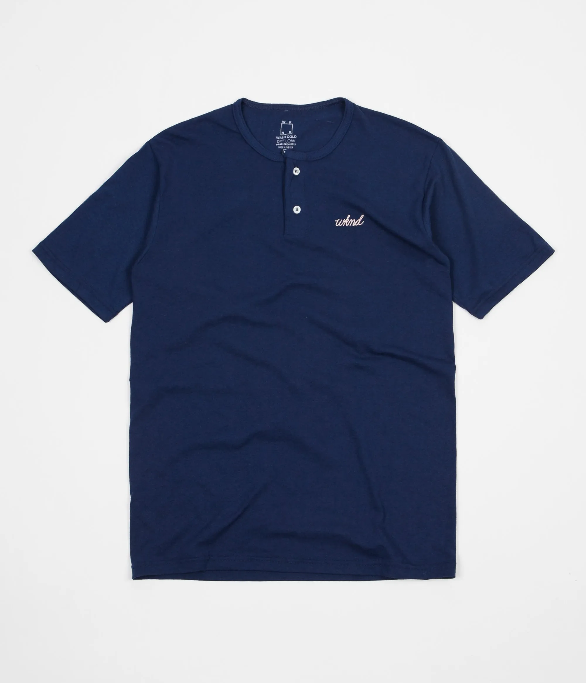 WKND Two Button Henley T-Shirt - Navy