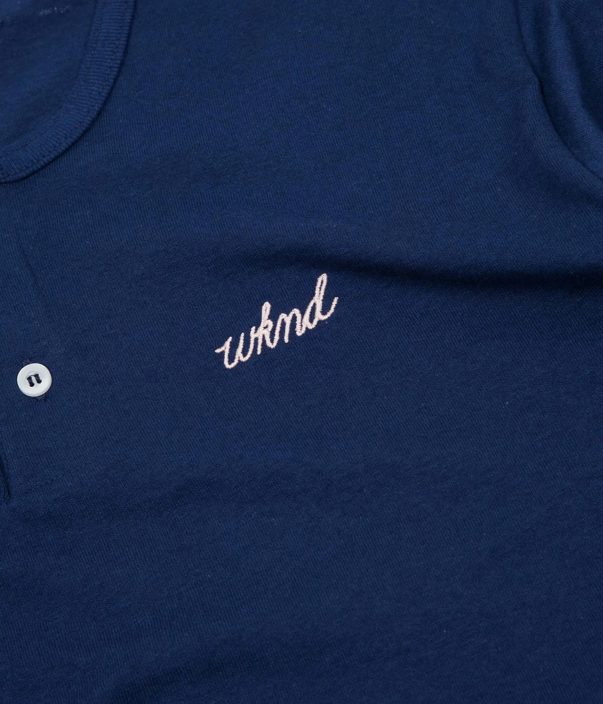 WKND Two Button Henley T-Shirt - Navy