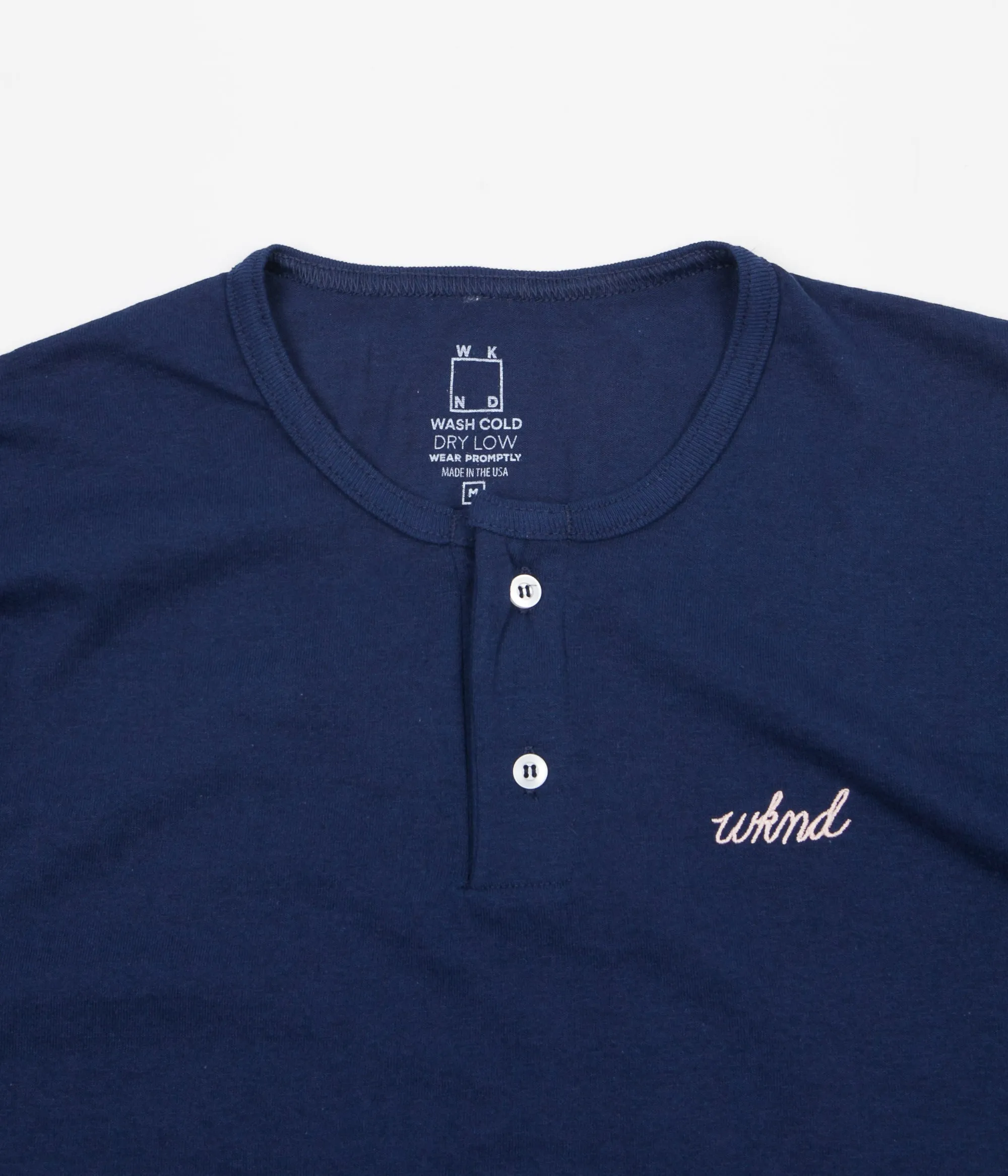 WKND Two Button Henley T-Shirt - Navy