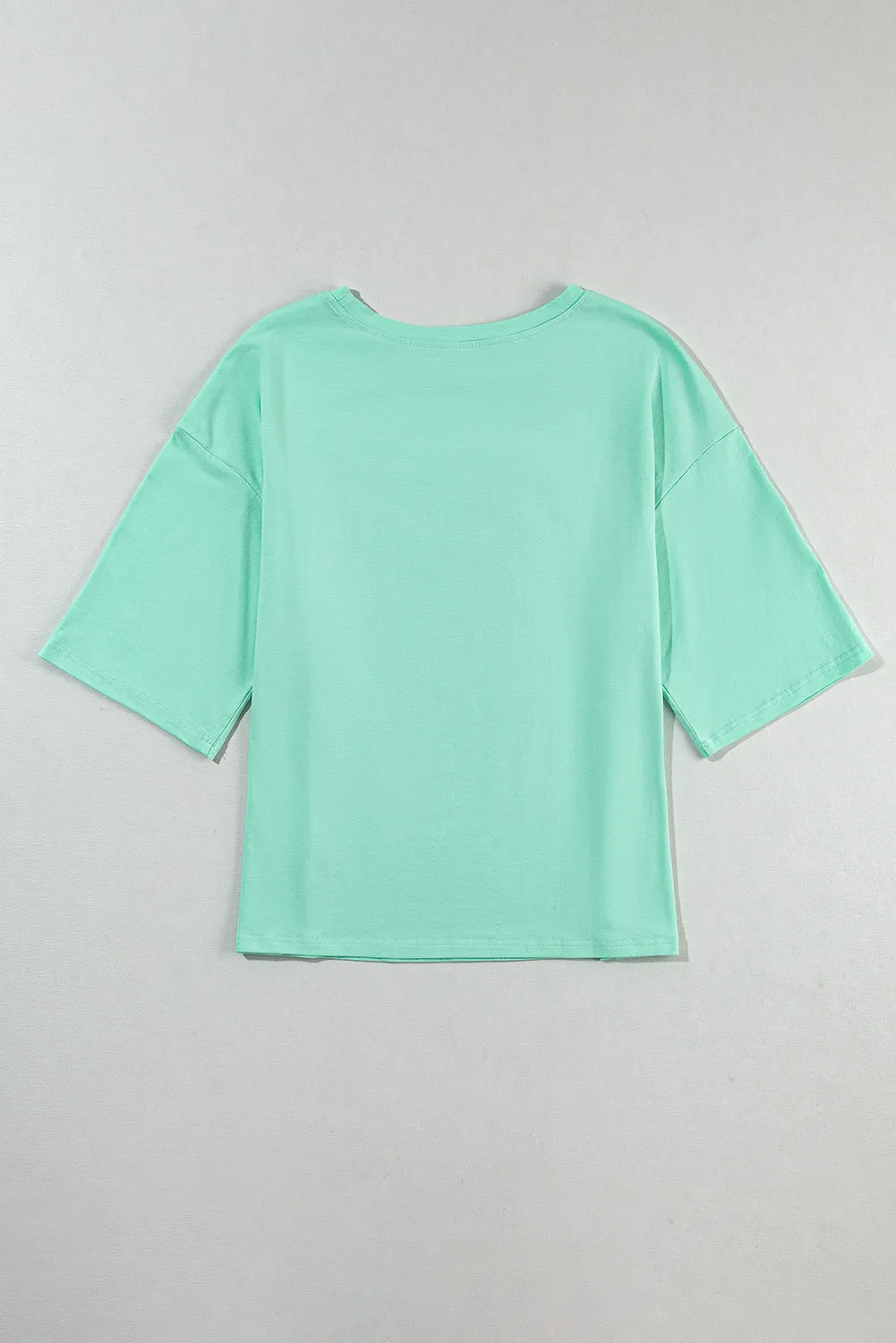 Women's Colorblock Star Patched 3/4 Sleeve Oversized Tee