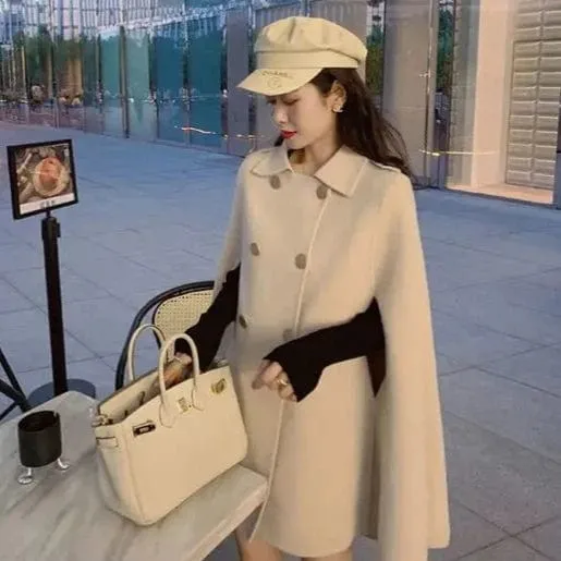 Women's Long Elegant Coat – Autumn Winter Casual Solid Cloak Outwear