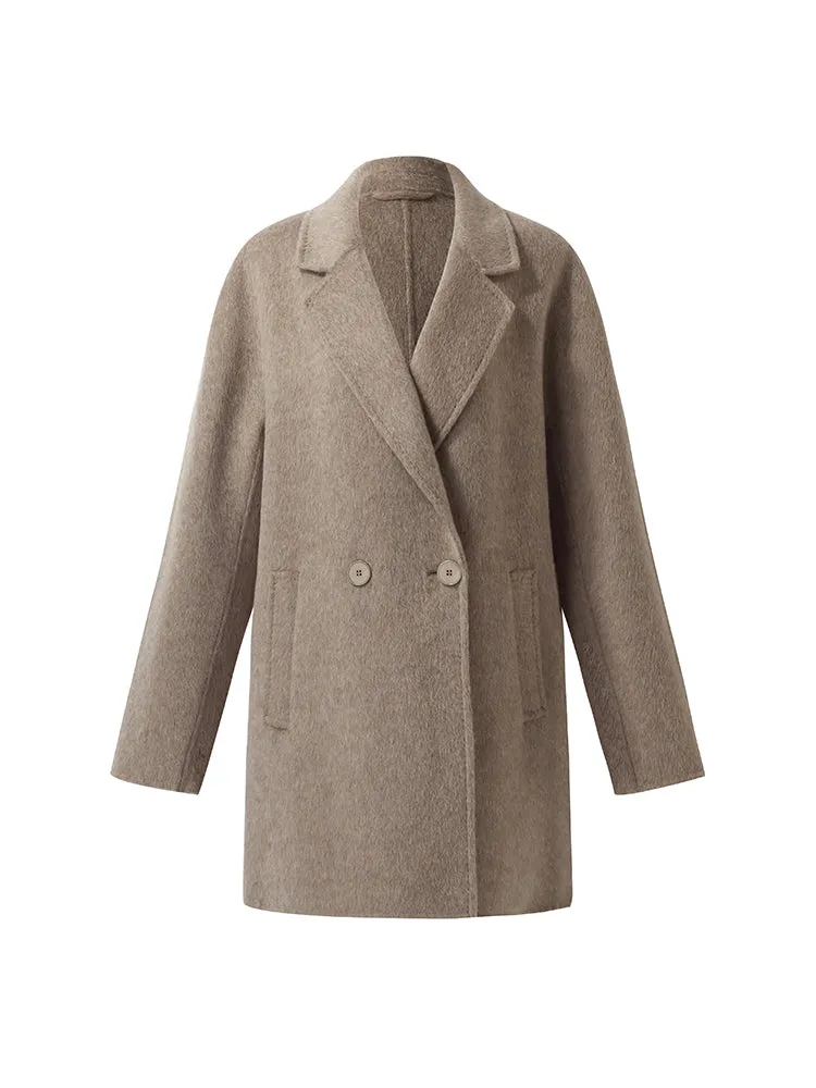 Wool Alpaca Women Mid-Length Coat