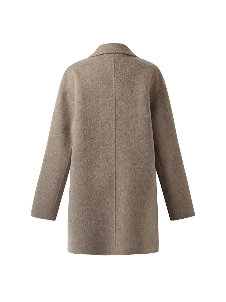 Wool Alpaca Women Mid-Length Coat