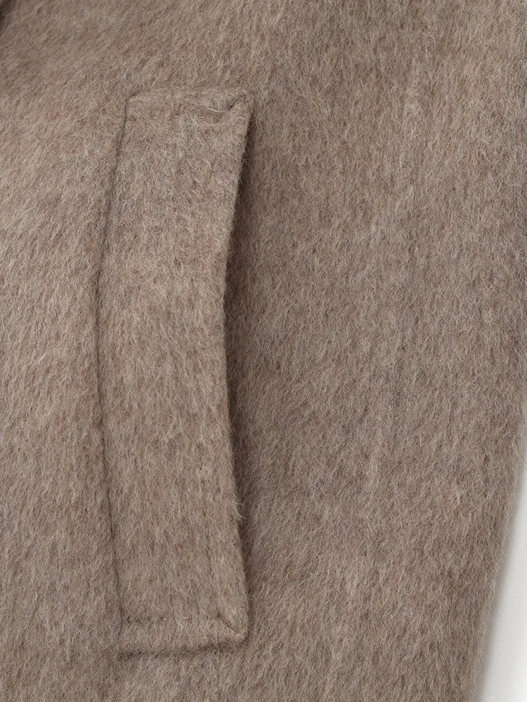 Wool Alpaca Women Mid-Length Coat