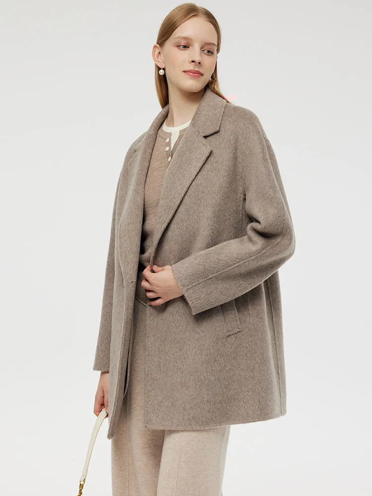 Wool Alpaca Women Mid-Length Coat