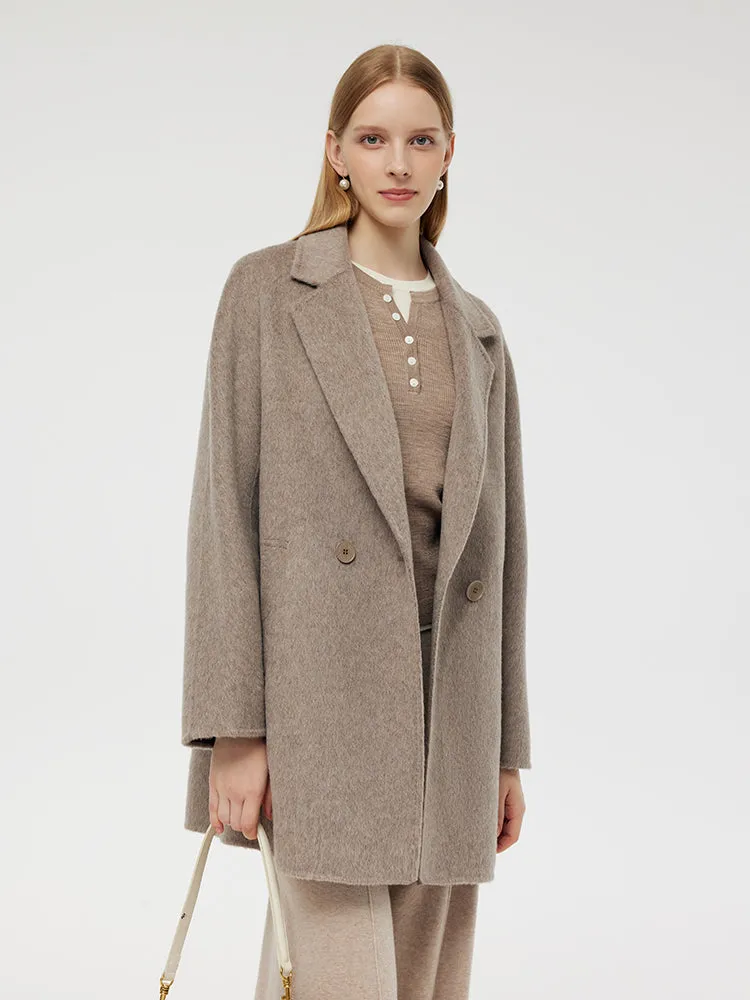 Wool Alpaca Women Mid-Length Coat