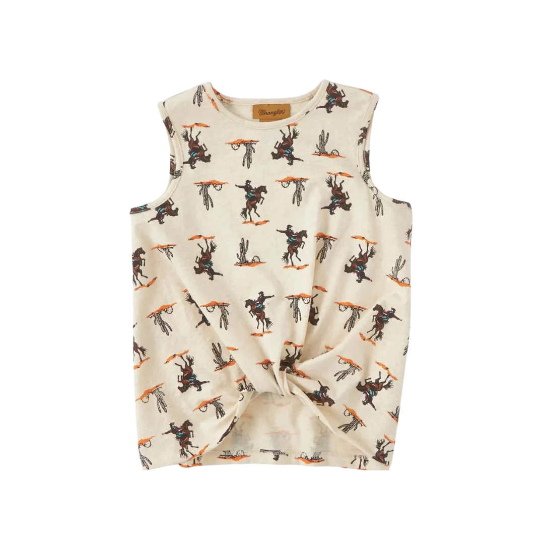 Wrangler Kid's Sleeveless Horse Print Tank Shirt