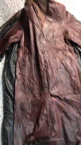 Y2k 90's leather trench coat