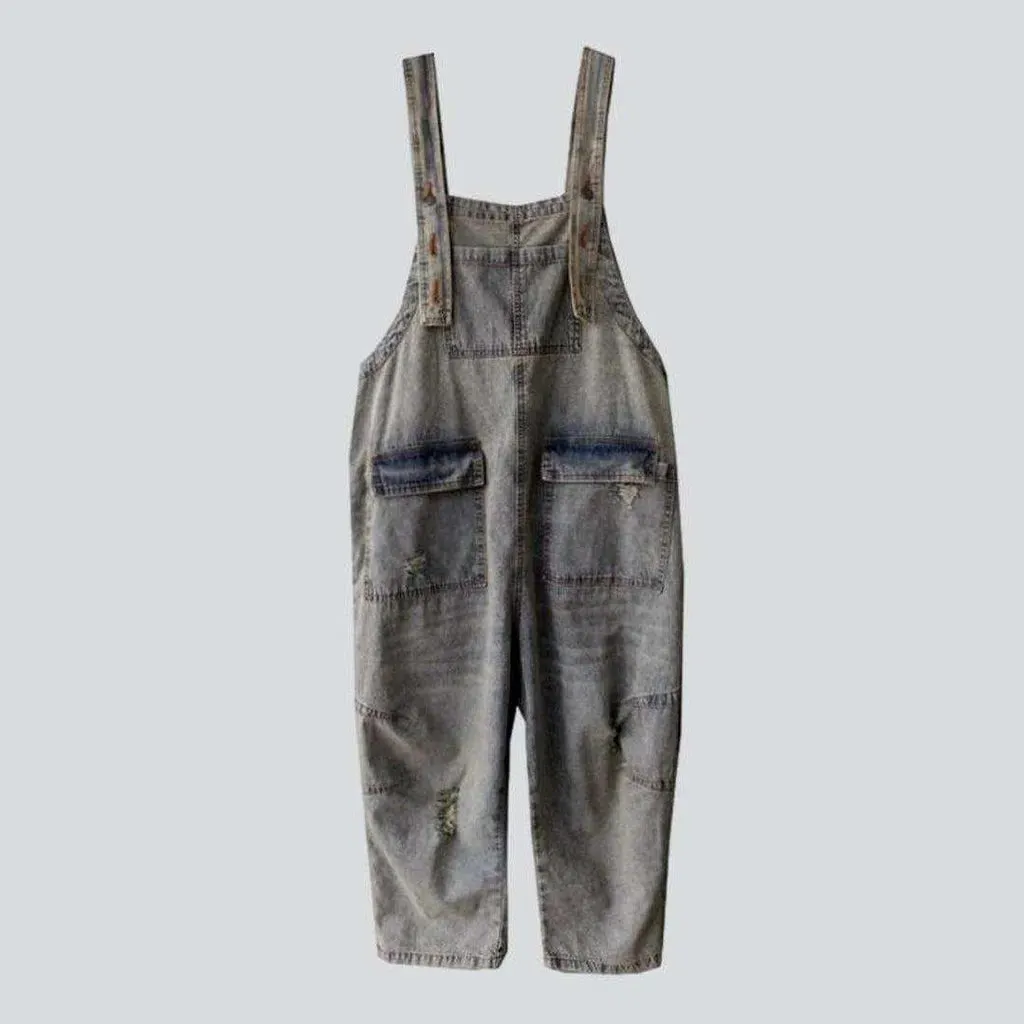 Y2k baggy women's denim overall