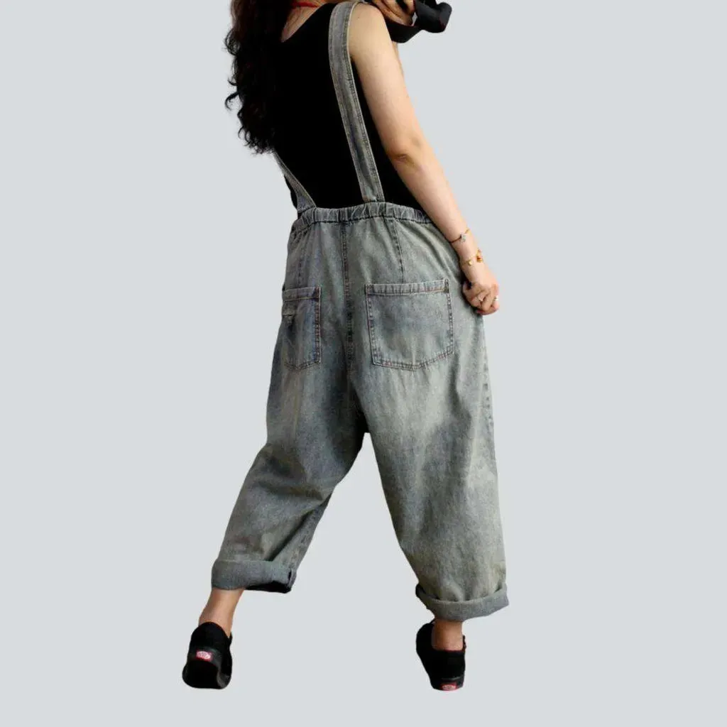 Y2k baggy women's denim overall