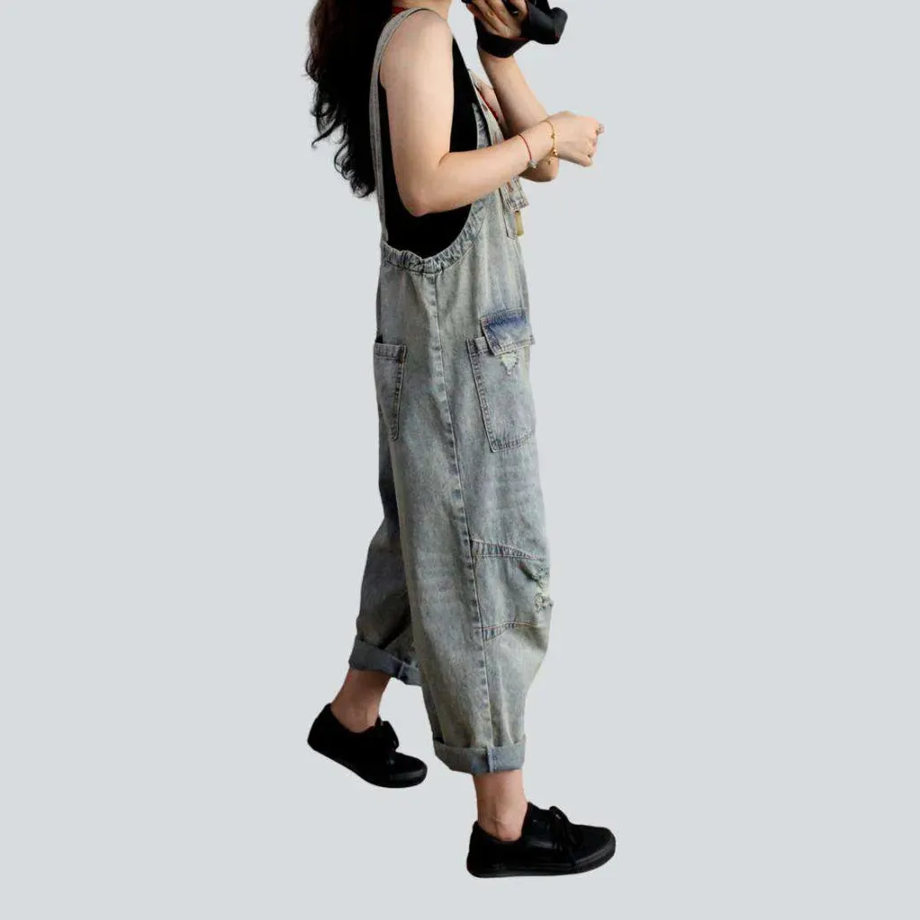 Y2k baggy women's denim overall