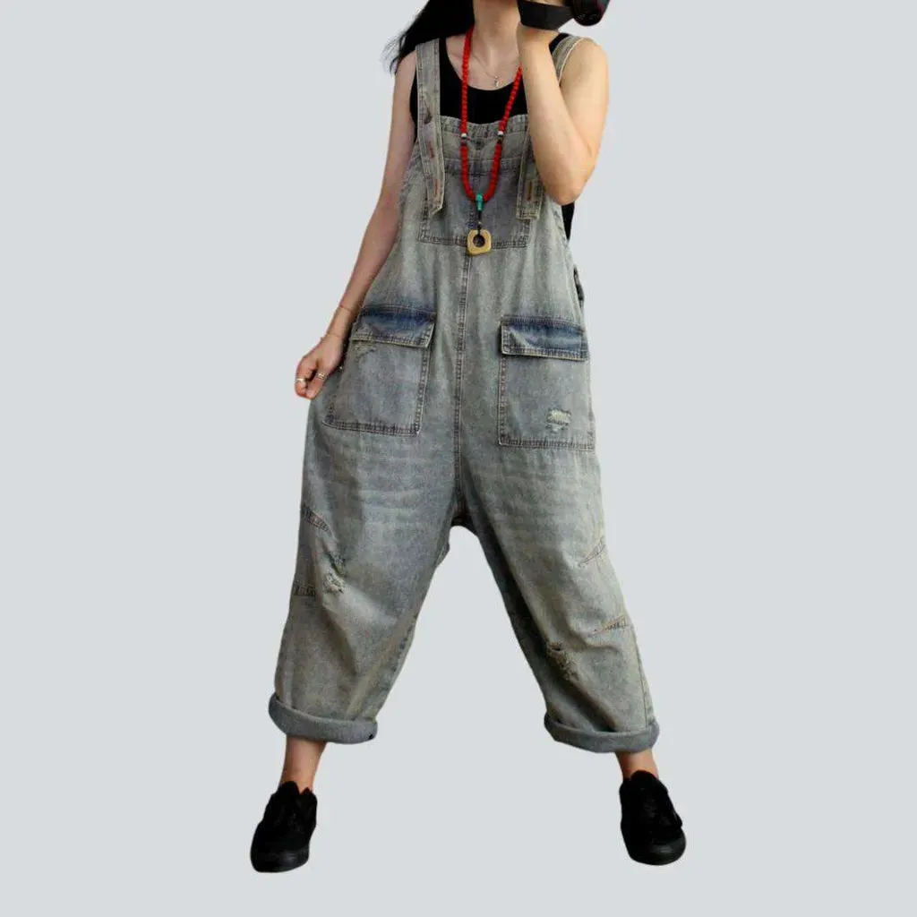 Y2k baggy women's denim overall