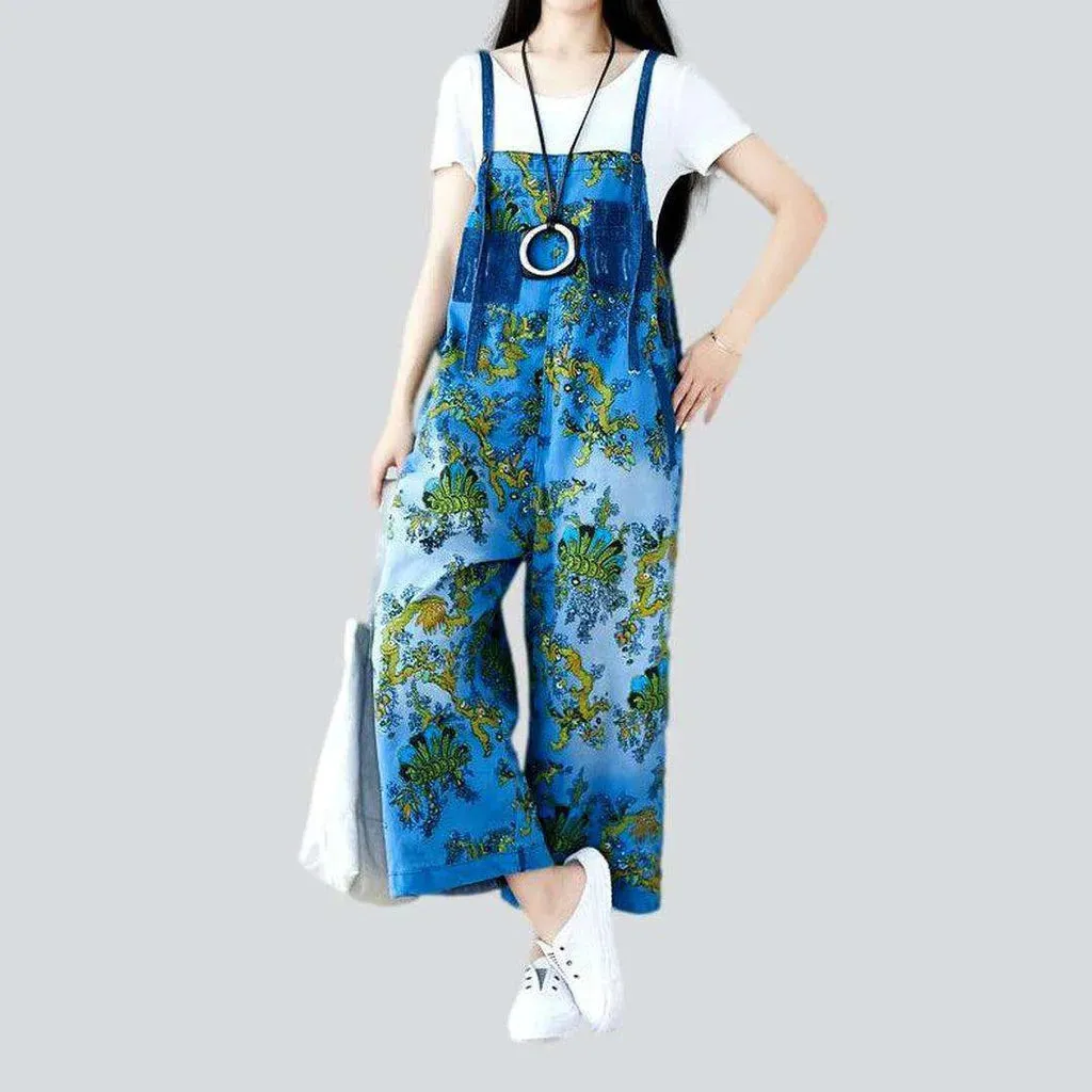 Y2k women's painted denim overall